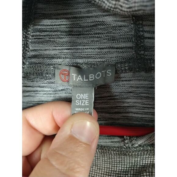 T By Talbots Women OS Hooded Grey Heathered Poncho Kangaroo Pockets - Picture 2 of 8